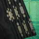 Luxury Black With Silver Zari Chakkaram Flower Thilagam Surrounded Fancy Design Weaved Without Border Luxury Black Silk Saree