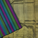 Luxury Black With Tricolor Stripes Full Body Design Self Edge Border Trendy Designer Silk Saree