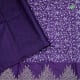 Purple Blue Colour With Full Body Silk Thread Work And Self Colour Gold Zari Temple Border Pure Embroidered Silk Saree
