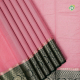 Light Pink With Silver Zari Running Lines Bottle Green Kamalam Design Border Fancy Cotton Set Sarees