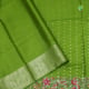 Manthulir Green Colour Cut Work Embroidered And Self Colour Gold Zari Double Border Kora Handloom Silk Saree