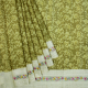 Khaki With Sandal Colour Fancy Floral Design With Cream White Embroidered Border Cotton Saree