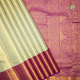 Pista Green With Gold Zari Self Designed Velthari Lines And Purple Blue With Gold Zari Big Floral And Zig Zag Design Border Traditional Silk Saree