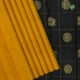 Mango Yellow Full Body Plain With Black Pallu With Gold Zari Chakkaram Buttas Motifs Without Border Traditional Silk Saree