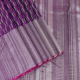 Violet Purple With Silver Zari Ans Self Colour Silk Thread Arrow Butta Stripes Design And Self Colour With Multi Designed Colum Border Trendy Designer Silk Saree 