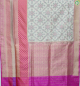 Beige With Peach Pink Colour Ikkat Motifs  Banaras Silks Saree 