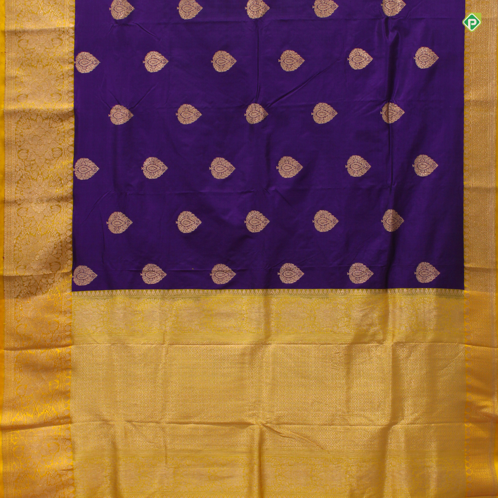 Padmaja - Purple and Mustard Yellow Cotton Halfsaree – Ivalinmabia