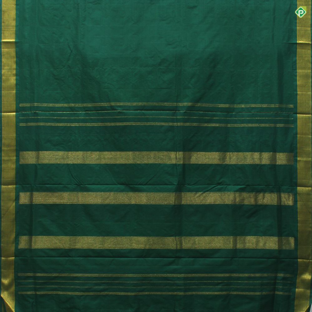 Bottle Green Colour 9 Yards or Madisar Silks Saree