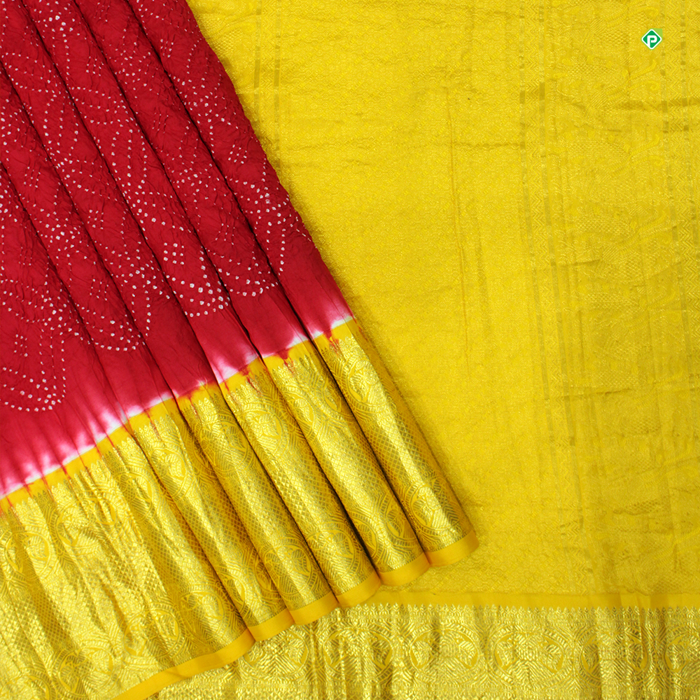 California Yellow Woven Banarasi Raw Silk Saree – MySilkLove