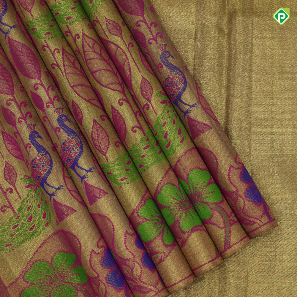 Pinkish Gold Colour – Wedding/Bridal Silk Saree | Rainbow Silks Sarees