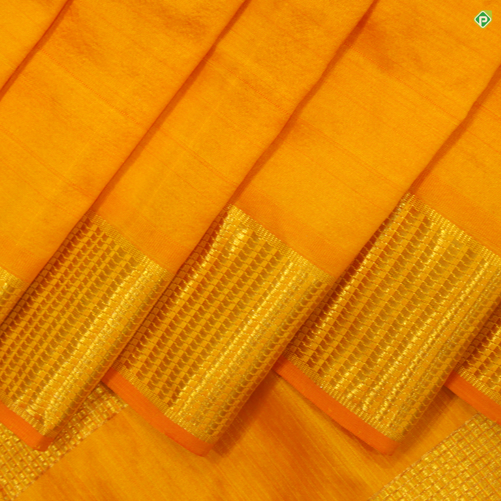 Yellow Pure Soft Satin Silk Banarasi Handloom Saree - Tilfi